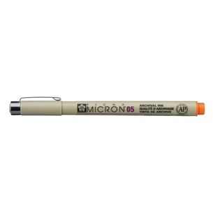 Лайнер Sakura Pigma Micron (0.5) 0,45 мм Помаранчевий (084511357815) зображення 1