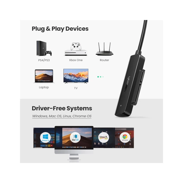 Перехідник USB 3.0 Type-А to SATA III (F) CM321 Ugreen (70609) - picture 4