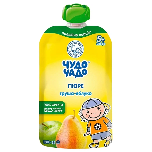 Детское пюре Чудо-Чадо Груша Яблоко 180 г (4820016254619) - изображение 1