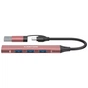 Концентратор Canyon hub DS-02 4in1 USB-A/C Pink (CNS-TDS02P) - зменшене зображення 1