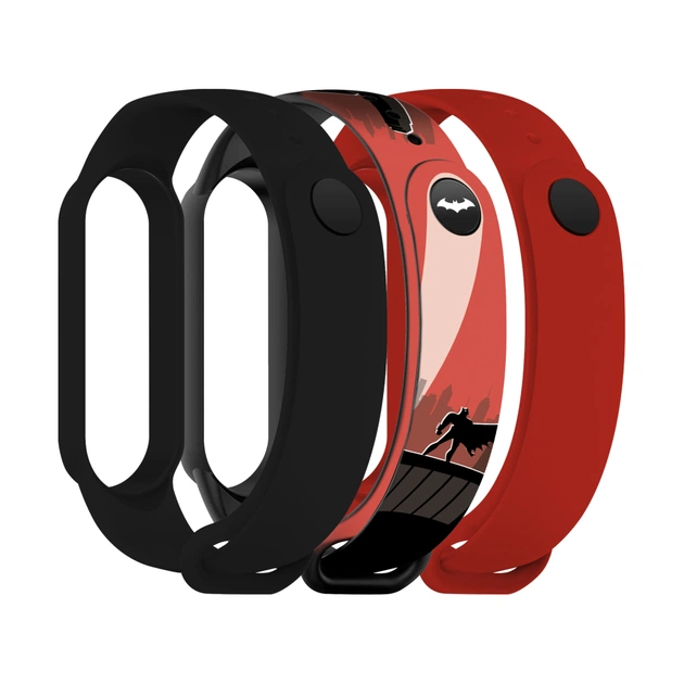 Ремешок для фитнес браслета Armorstandart комплект 3шт Xiaomi Mi Band 7/6/5 Bat siluet (ARM77057) - изображение 1