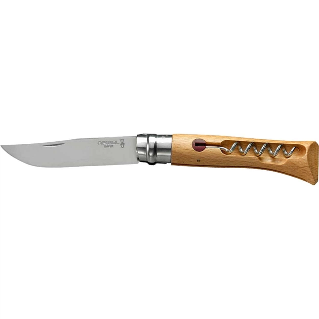 Ніж Opinel Tire Bouchon №10 Inox VRI, штопор у рукоятці, у коробці (1410) - зображення 1