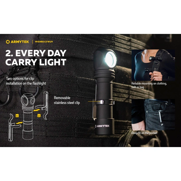 Ліхтар Armytek Wizard C2 WUV White & Ultraviolet (F08901UF) - зображення 10