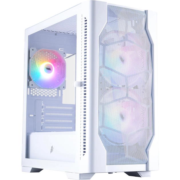 Корпус 1stPlayer D4-M-WH-2F1P-W-1F1-W White - зображення 1