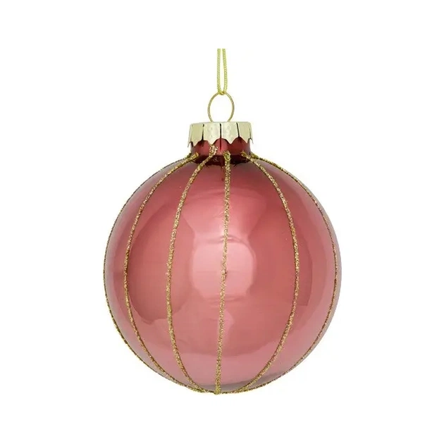 Ялинкова іграшка House Of Seasons Скляні кульки 3 шт D7 см Рожеві (8718861801606) - picture 3