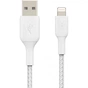 Дата кабель USB 2.0 AM to Lightning 2.0m BRAIDED white Belkin (CAA002BT2MWH) - зменшене зображення 2