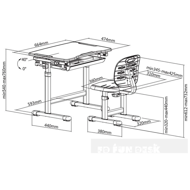 Парта зі стільцем FunDesk Piccolino III Pink-w - picture 7