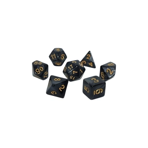 Набір кубиків для настільних ігор Games 7 Days Pearl 7 Dice Set - Black (w-gold) (g7dpearl08) зображення 1