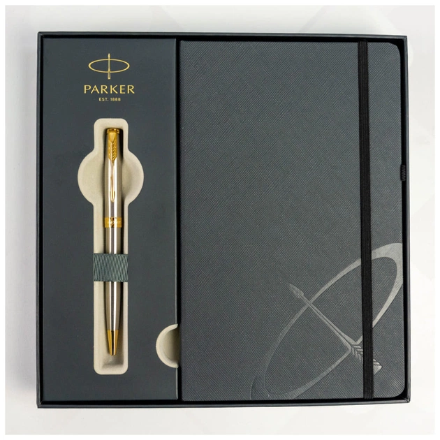 Ручка кулькова Parker SONNET 17 Stainless Steel GT BP + блокнот Parker + подар.упак. GIFT24 (84 132b24) - picture 4