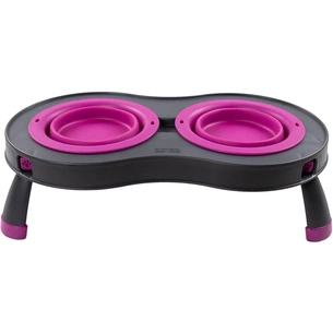 Посуд для собак Dexas Миска подвійна на складній підставці 240 мл пурпурна (0084297308988) picture 1