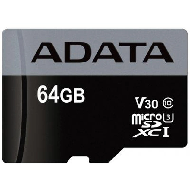 Карта пам'яті ADATA 64GB microSD class 10 UHS-I U3 V30 Premier Pro (AUSDX64GUI3V30S-R) - изображение 1
