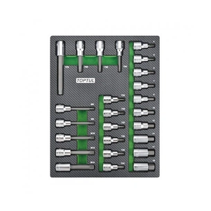 Набір біт Toptul впресованих в головку 1/2" 25од. (в ложементі) (GEB2501) зображення 1