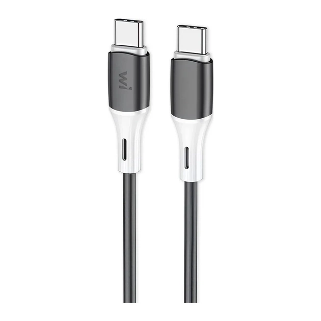 Дата кабель USB-C to USB-C 1.0m 60W silicone black Wibrand (WI.DC/MA1B-CC) - изображение 1