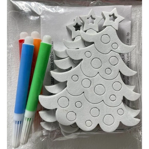 Ялинкова іграшка Chomik Комплект прикрас для розфарбовування 3 шт 10см та флома (5900779878952_5) picture 1