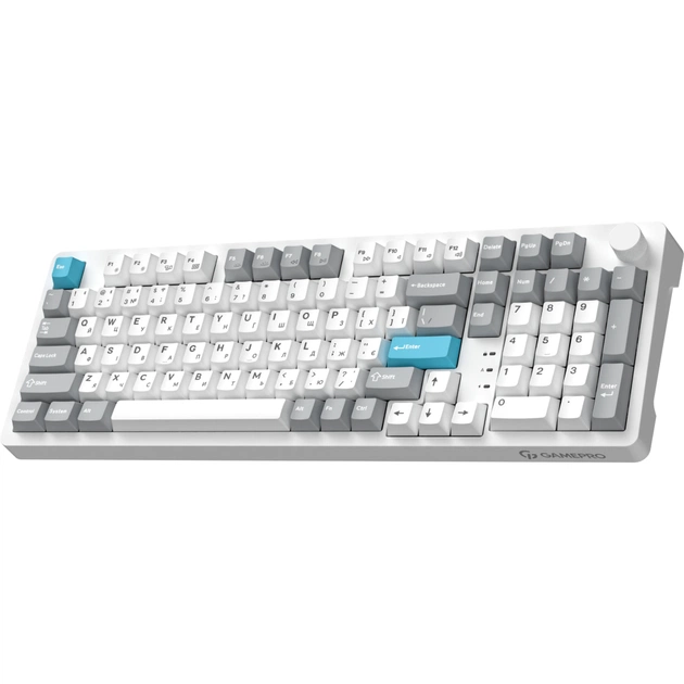 Клавіатура GamePro Asgard Drakkar Keychron Super Red Switch Wireless/Bluetooth/USB UA White (MK305WH) - picture 2