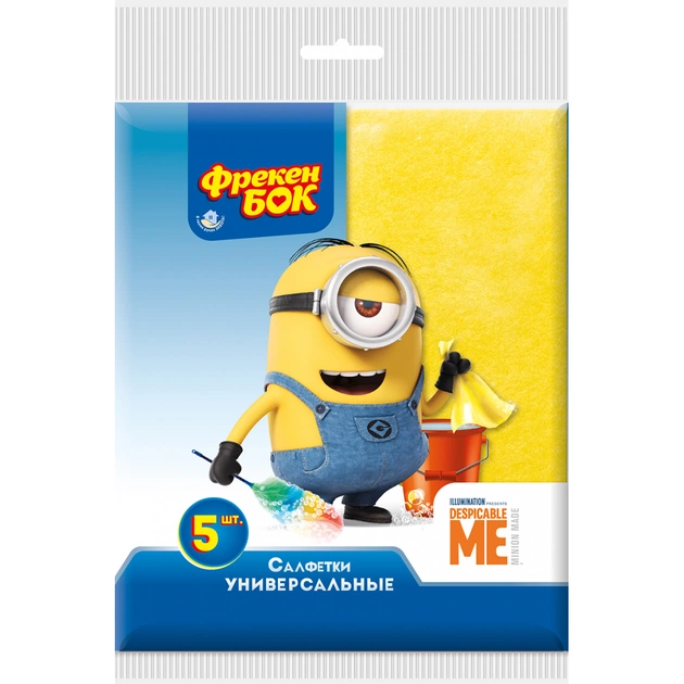 Салфетки для уборки Фрекен БОК Minions вискозные 5 шт. (4823071641721) - изображение 1