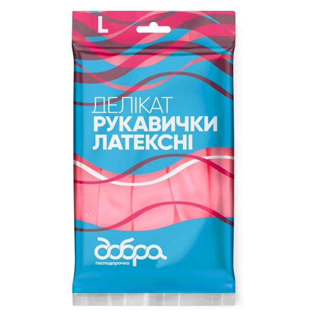 Рукавички господарські Добра Господарочка Латексні Делікат Розмір L (4820086523691) - picture 1