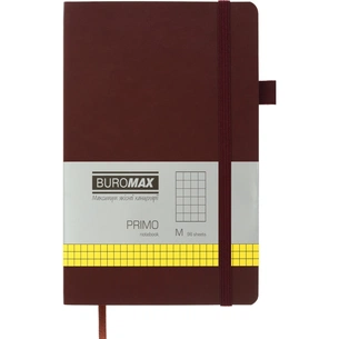 Книга записная Buromax Primo 125x195 мм 96 листов в клетку обложка из искусственной кожи Коричневая (BM.291161-25) изображение 1