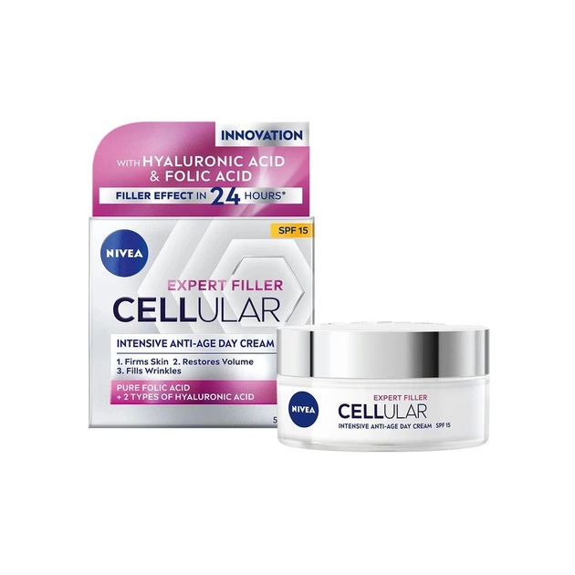 Крем для обличчя Nivea Hyaluron Cellular SPF15 денний з гіалуроновою кислотою 50 мл (4005900134264) - изображение 1
