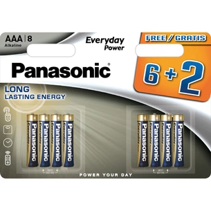 Батарейка Panasonic AAA LR03 Everyday Power * 8(6+2) (LR03REE/8B2F) зображення 1