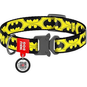Нашийник для тварин WAUDOG Nylon "Бетмен Лого" металічна пряжка-фастекс XL (0026-2001) зображення 1