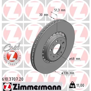 Гальмівний диск ZIMMERMANN 610.3707.20 зображення 1