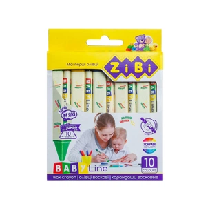 Олівці кольорові ZiBi Baby line Jumbo воскові трикутні 10 шт (ZB.2482) зображення 1