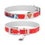 Нашийник для тварин WAUDOG Design з QR паспортом "Супермен 1" Ш 12 мм Д 20-28 см білий (0013-1007-15) - зменшене зображення 1