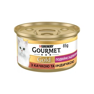 Вологий корм для кішок Purina Gourmet Gold. Подвійне задоволення з качкою та індичкою 85г (7613031381050) зображення 1