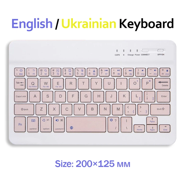 Клавіатура BeCover Bluetooth UA Pink (713411) - зображення 1