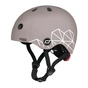 Шолом Scoot&Ride 45-51см , коричневий, з ліхтариком (SR-181206-BROWNLINES) - зменшене зображення 1