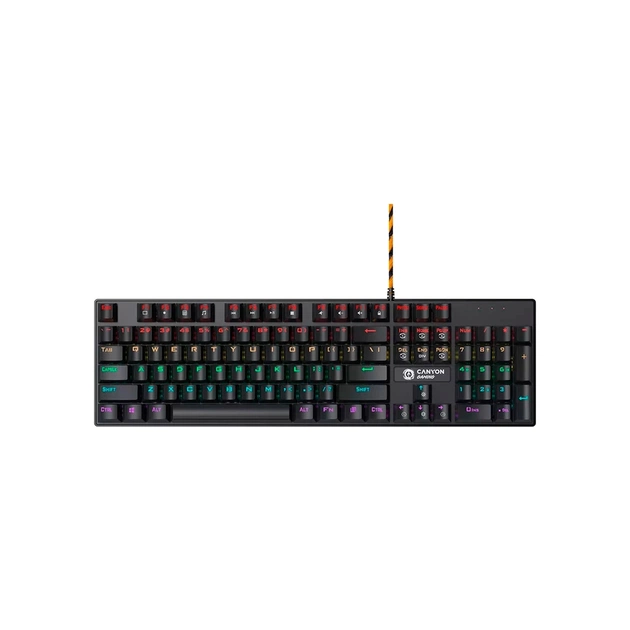 Клавіатура Canyon Deimos GK-4 Rainbow LED USB UA Black (CND-SKB4-US) - зображення 1