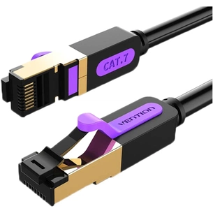 Патч-корд 3м, S/FTP cat 7 RJ-45 black Vention (ICDBI) зображення 1