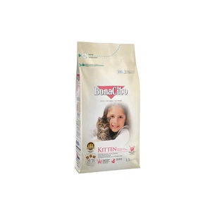 Сухий корм для кішок BonaCibo Kitten з м'ясом курки, анчоусами та рисом 1.5 кг (BC406083) зображення 1