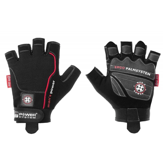 Рукавички для фітнесу Power System Mans Power PS-2580 Black XS (PS-2580_XS_Black) - зображення 1