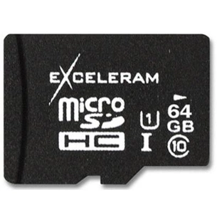 Карта пам'яті eXceleram 64Gb microSDXC class 10 UHS-I (MSD6410) зображення 1