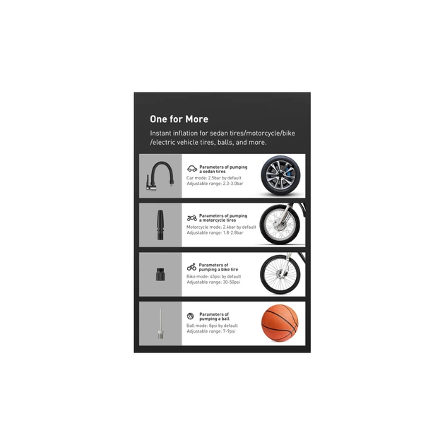 Автомобільний компресор Baseus Super Mini Inflator Pump Black (CRCQ000001) - picture 8