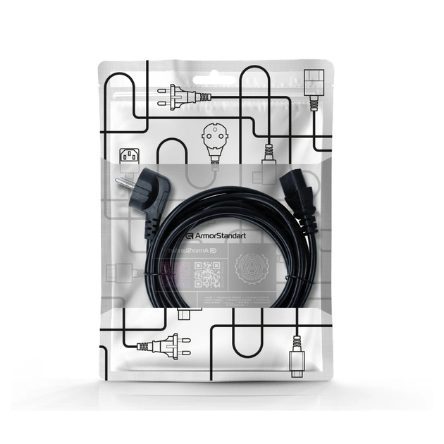 Кабель живлення C13 3.0m 0.75mm2 black Armorstandart (ARM74269) - picture 3