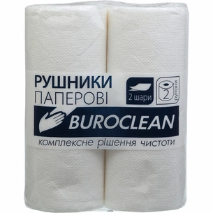 Паперові рушники Buroclean білі 2 шари 2 рулони (4823078910592) зображення 1