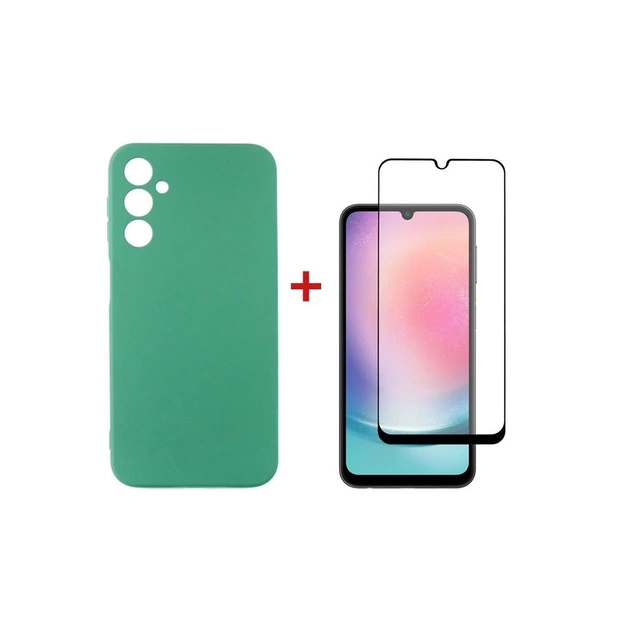 Чохол до мобільного телефона Dengos Samsung Galaxy A24 Case + Glass (Mint) (DG-KM-79) - зображення 1