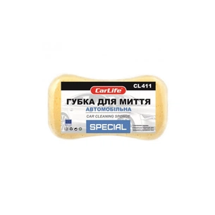Губка для миття CarLife SPESIAL з великими порами 220x120x60mm, жовта (CL-411) зображення 1