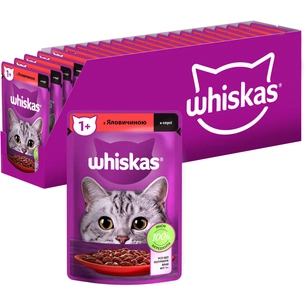 Вологий корм для кішок Whiskas Яловичина в соусі 85 г (5900951301940) зображення 1