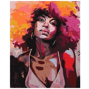 Картина по номерам Strateg Поп-арт дівчина-соул VA-0761 40х50 см (4820220565914) зображення 1