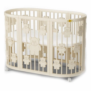 Ліжечко Ingvart SMART BED ROUND з ведмедиками сл. кістка (1361015) зображення 1