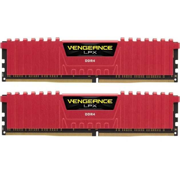 Модуль пам'яті для комп'ютера DDR4 16GB (2x8GB) 3000 MHz Vengeance LPX Red Corsair (CMK16GX4M2B3000C15R) - зображення 1