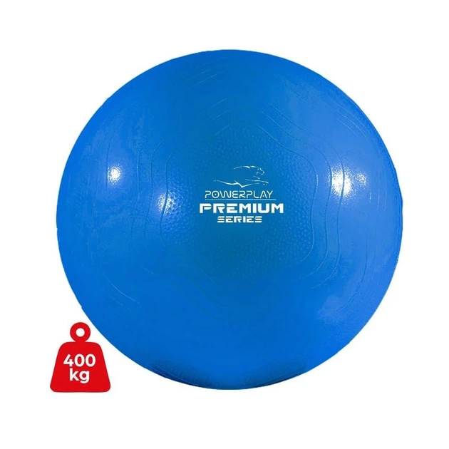 М'яч для фітнесу PowerPlay 4000 Premium 65см Blue + насос (PP_4000_65cm_Blue) - зображення 1