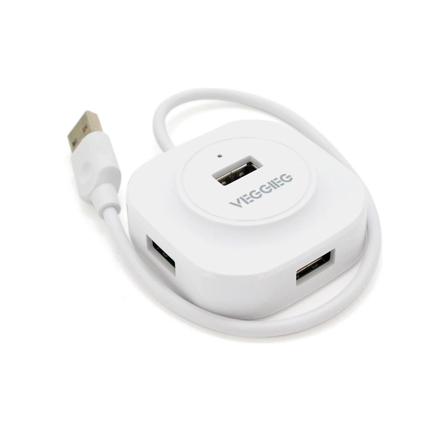 Концентратор VEGGIEG USB 2.0 to 4xUSB 0.3m white (V-U2407) - изображение 1