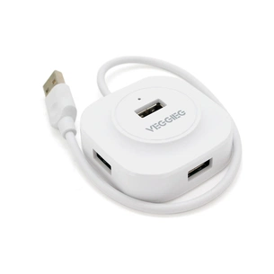 Концентратор VEGGIEG USB 3.0 to 4xUSB 0.3m white (V-U2407) зображення 1