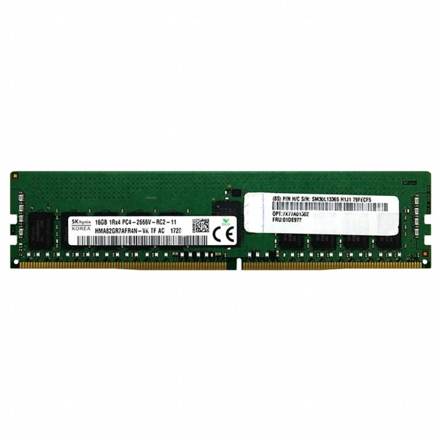 Модуль пам'яті для сервера DDR4 16GB ECC UDIMM 2666MHz 2Rx8 1.2V CL19 Lenovo (4ZC7A08699) - изображение 1