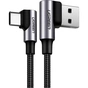 Дата кабель USB 2.0 AM to USB-C 3.0m 3A 90° corner US176 black Ugreen (70875) - зменшене зображення 1